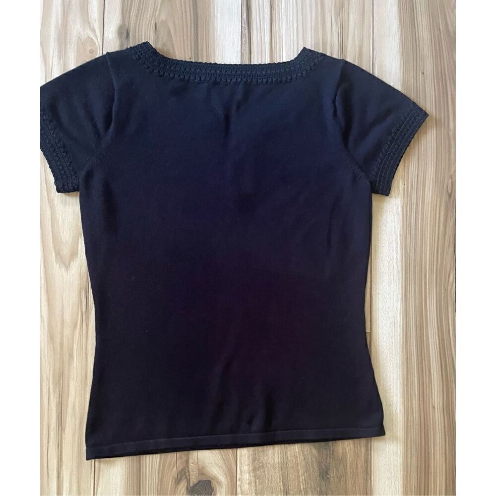 Laura Leigh Vintage Crotchet Black Women’s Top - Picture 6 of 6